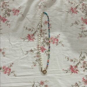 Colorful Beaded and Pearl Necklace
